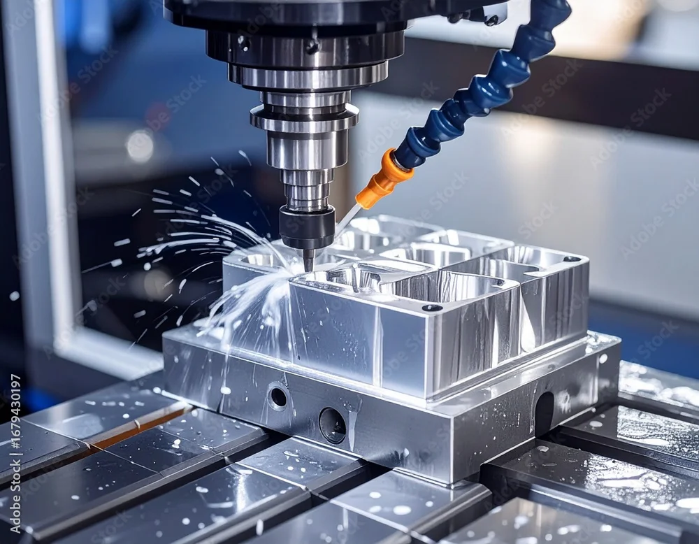 CNC mill cutting is operating normally